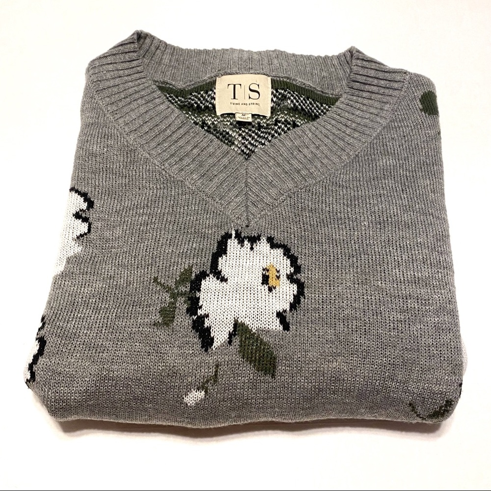 Floral V Neck Sweater